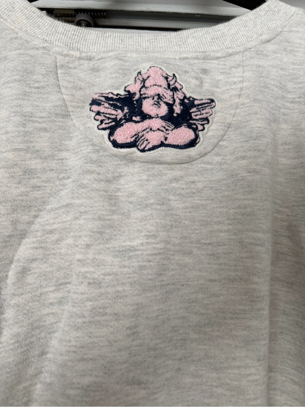 Boys Lie Heather Gray Crewneck with Black Logo Tag - Picture 4 of 4